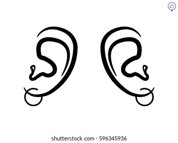 ear, earring, snake, icon, vector illustration eps10