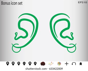 ear, earring, snake, icon, vector illustration eps10
