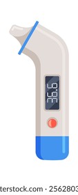 Ear electronic thermometer vector illustration