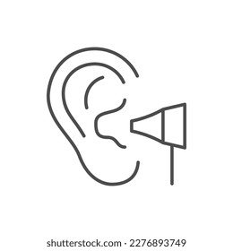 Ear exam line outline icon