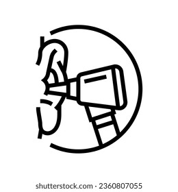 ear examination audiologist doctor line icon vector. ear examination audiologist doctor sign. isolated contour symbol black illustration