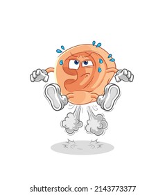 ear fart jumping illustration. character vector