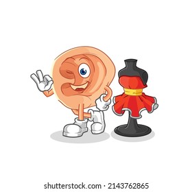 ear fashion designer vector. cartoon character