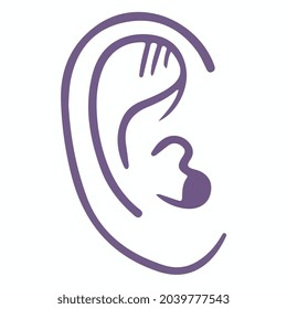 ear filled stroke vector art