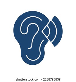 Ear filled universal icon ui ux element sign.