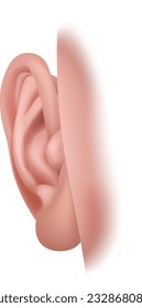 Ear cinco sentidos parte del cuerpo humano símbolo del órgano sensorial que representa la audición
