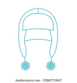 ear flap winter hat icon- vector illustration