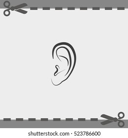 Ear flat icon.
