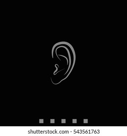 Ear flat icon.