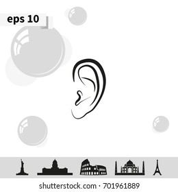 Ear flat icon.