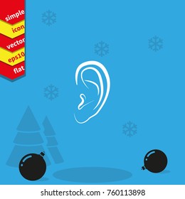 Ear flat icon.