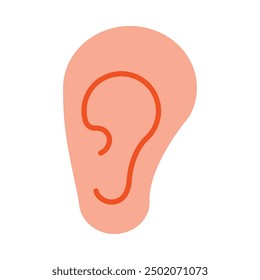 Diseño plano del icono del oído para el personal y el Uso comercial