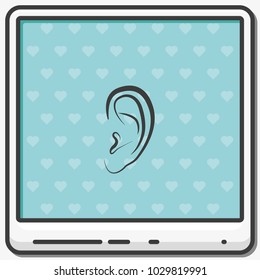 Ear flat vector icon.