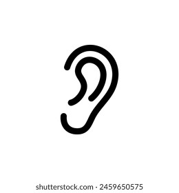 Ear flat vector icon. Simple solid symbol isolated on white background. Ear sign design template for web and mobile UI element