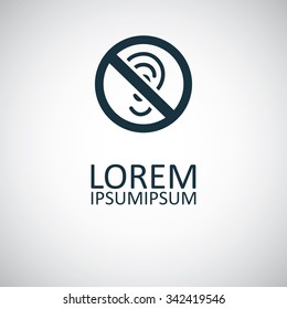 ear forbidden icon, on white background
