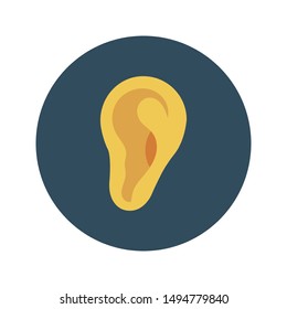 ear glyph flat vector icon