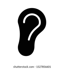 ear glyph flat vector icon