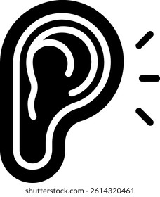 ear glyph icon illustration vector