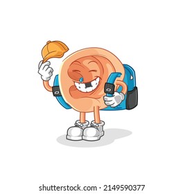 ear goes to school vector. cartoon character
