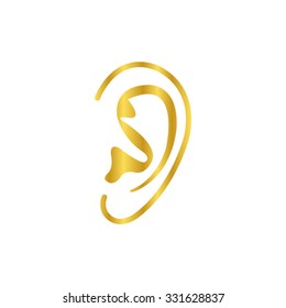 Ear - gold vector icon