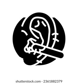 ear hair removal glyph icon vector. ear hair removal sign. isolated symbol illustration