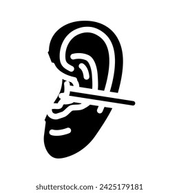 ear hair removal glyph icon vector. ear hair removal sign. isolated symbol illustration