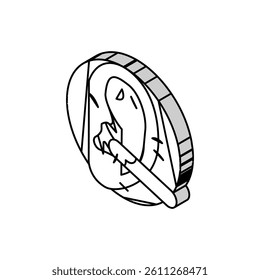 ear hair removal isometric icon vector. ear hair removal sign. isolated symbol illustration