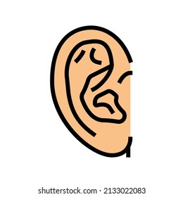 ear head part color icon vector. ear head part sign. isolated symbol illustration