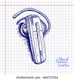 Ear headset Sketch Illustration. Vector Eps. 10