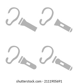 ear health check icon, vector illustration