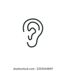 Ear hear hearing anatomy listen medical icon, vector illustration