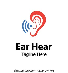 Ear Hear Logo Design Template.