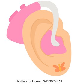 Ear Hearing Aid. Hearing disability concept. World hearing day.