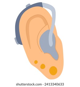 Ear Hearing Aid. Hearing disability concept. World hearing day.