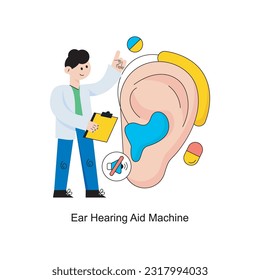 Ear Hearing Aid Machine Flat Style Design Vector illustration. Stock illustration