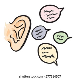 ear hearing conceptual illustration vector 