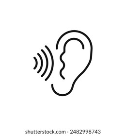 ear hearing icon logo sign vector outline