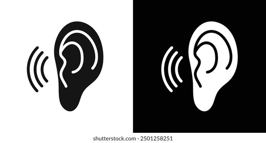 ear hearing icon Symbol mark in filled style