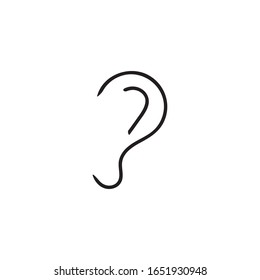 ear, hearing line icon, outline vector logo illustration, linear pictogram isolated on white