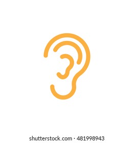 ear, hearing line icon, outline vector logo illustration, linear colorful pictogram isolated on white