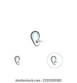Vector de plantilla de diseño creativo del logotipo de audición de oídos