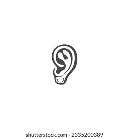 Vector de plantilla de diseño creativo del logotipo de audición de oídos