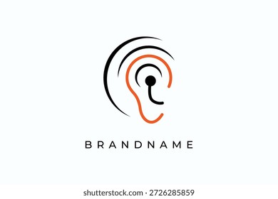  Ear hearing logo design template vector illustration.