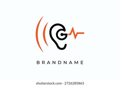  Ohr hören Logo Design Vorlage Vektorgrafik.