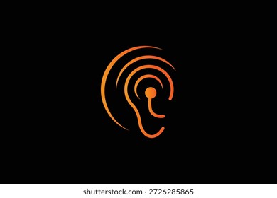  Ear hearing logo design template vector illustration.