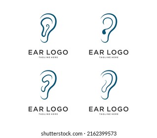 Ear Hearing Logo design vectoe icon Template