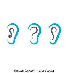 ear hearing logo template vector icon