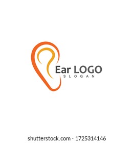 ear hearing logo template vector icon