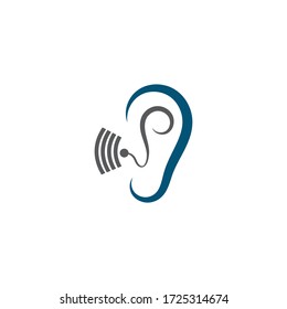 ear hearing logo template vector icon