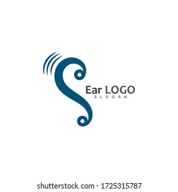 ear hearing logo template vector icon